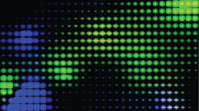 Abstract glowing digital circuit pattern on dark background