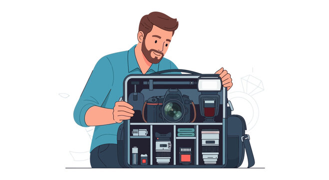 Man holding a boombox radio device.
