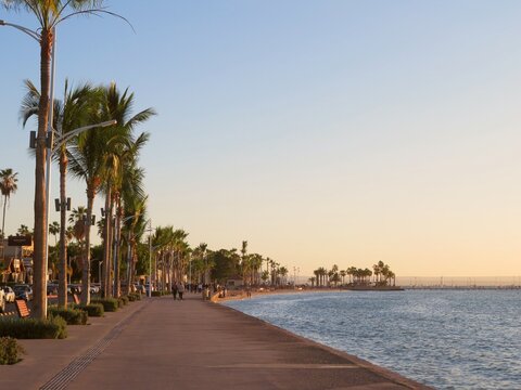 the promenade walk by the sea- Malecon- in La Paz, Lower California (Baja California), Mexico