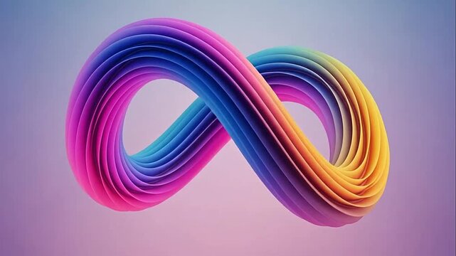 Vibrant colorful infinity loop design element.