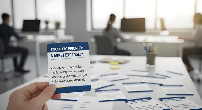 Business strategy market expansion planning in office