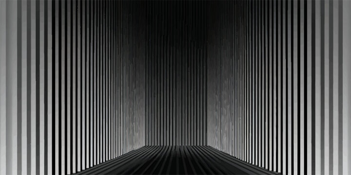 abstract interior with repeating vertical lines, creating a sense of depth and geometric intrigue, suitable for minimalist designs and architectural themes.