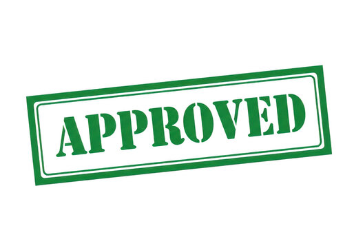 Green approved stamp isolated on transparent background , png