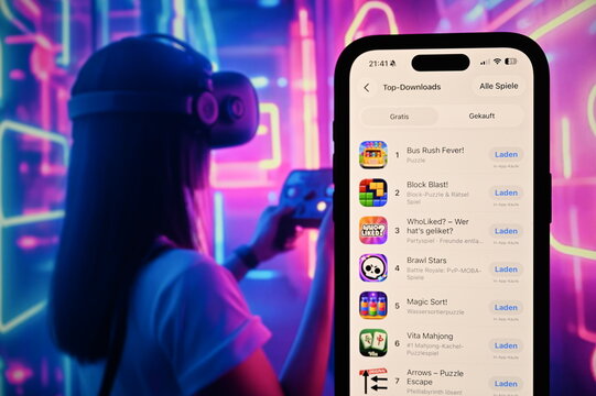 Germany - May 4, 2026: Game apps in the Apple Store