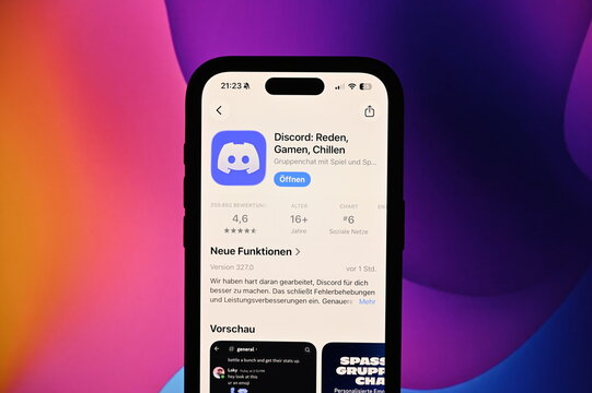 Germany - May 4,2026: Discord on phone