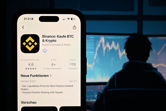 Germany - May 4,2026: Binance App Cypto on phone