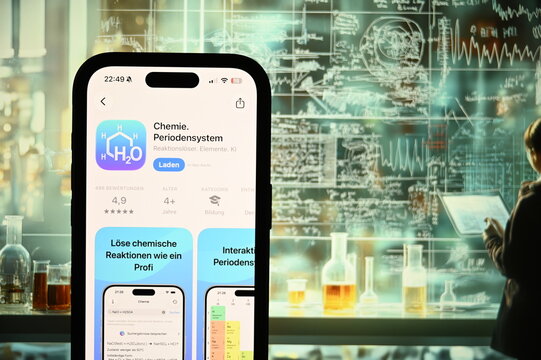 Germany - May 4,2026: Chemie periodensystem App on phone
