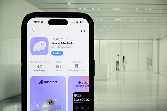 Germany - May 4,2026: Phantom App on phone