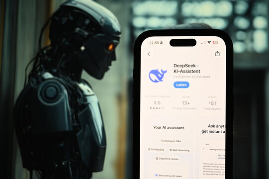 Germany - May 4,2026: DeepSeek AI Assistent App on phone