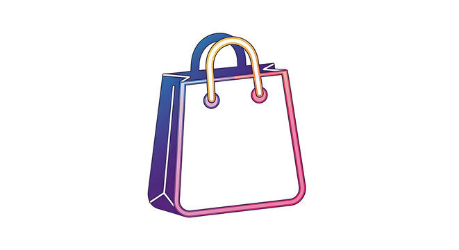 Blue and pink handbag with gold zipper and keychain, flat purse accessory fashion