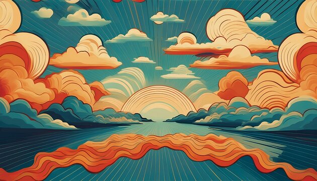 retro sky pattern