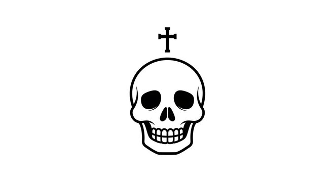Skull with crossbones symbol on forehead pirate