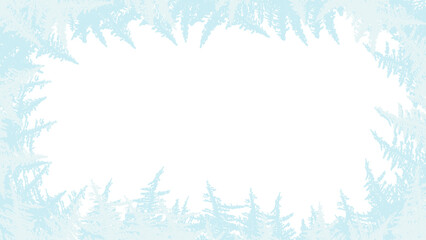 Obraz premium Winter frost pattern frame with transparent background for festive season overlays.
