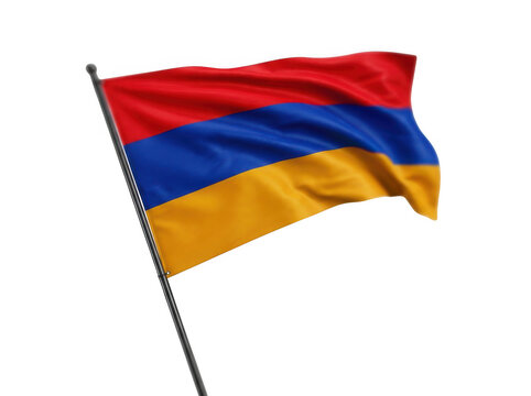 Waving flag of armenia isolated on transparent background