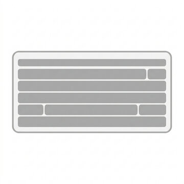 Grey rectangle with horizontal bars and rounded corners