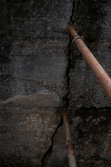 Fototapeta premium An old pipe laying on the ground