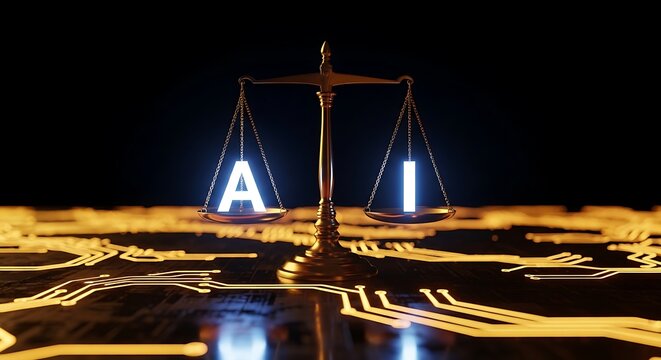Balanced Scales Weighing the Future of Artificial Intelligence and Its Ethical Implications Against Technology's Advance on Circuit Board