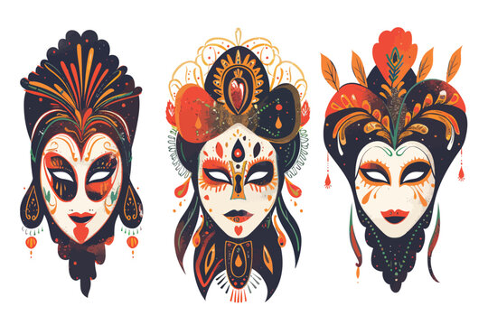 Carnival masks isolated