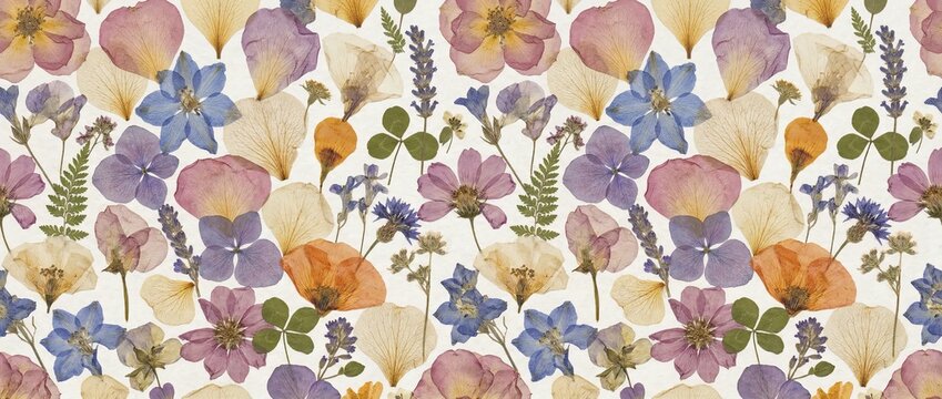 Vibrant floral pattern with colorful flowers.