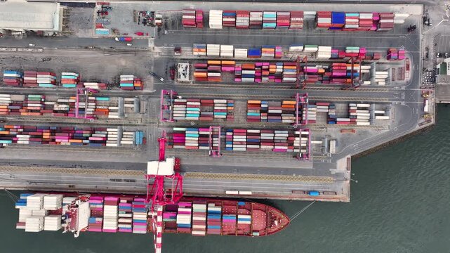 Exploring maritime logistics at a bustling port with cargo vessels and efficient operations