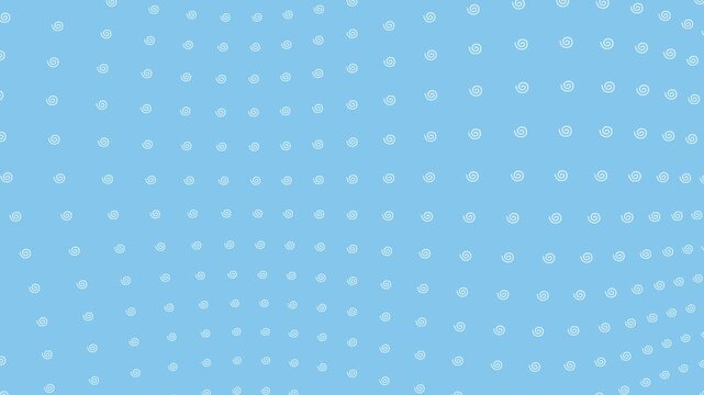 Abstract Light Blue Background with White Doodle Swirl Pattern, Hand Drawn Spiral Curl Pattern, Wavy Doodle Animation Motion Graphics Seamless Loop, 4K