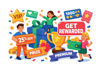 Fototapeta premium Get Rewarded with VIP Perks, Prizes, and Discounts for Loyalty