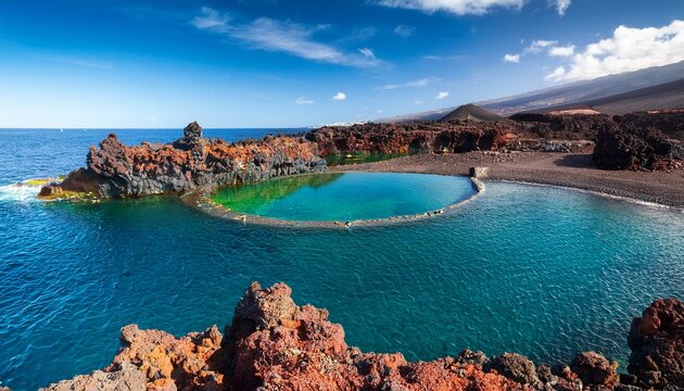 a natural pool of la cal eta in the el hierro island