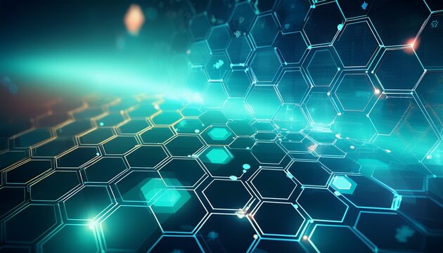 abstract medical technology background with hexagon patterns illustrating healthcare innovation health science medical research technology in medicine digital health solutions