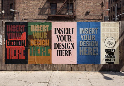 Wheatpaste Flyposter Posters Mockup