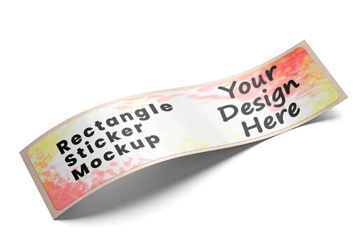 A Bumper Sticker Mockup Wide Rectangular