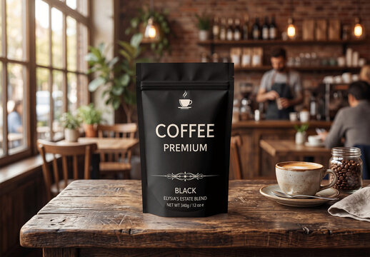 Foil Coffee Bag Mockup