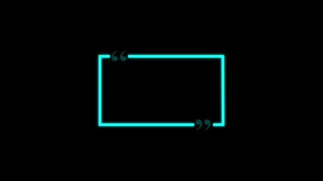 Rectangle box with quotation marks animation. Rectangle doodle frames with quote.Doodle frames with quotation marks, animation