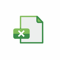 Fototapeta premium Spreadsheet document file icon with green cross logo for business data management