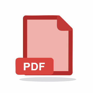 PDF file document icon, portable document format symbol, flat vector illustration isolated on white background.