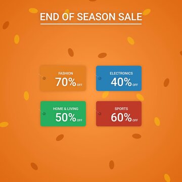 End of Season Sale Promotion with Discounts and Coupon Code Offer