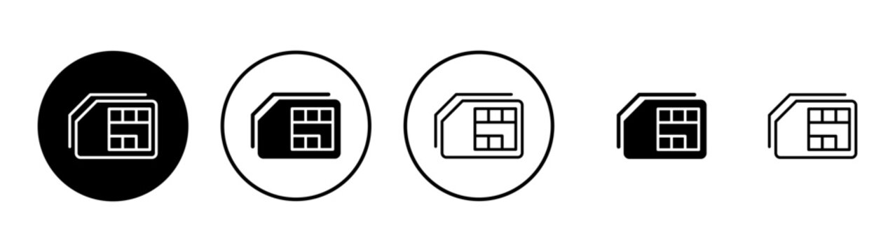 Sim card icon vector. dual sim card sign and symbol