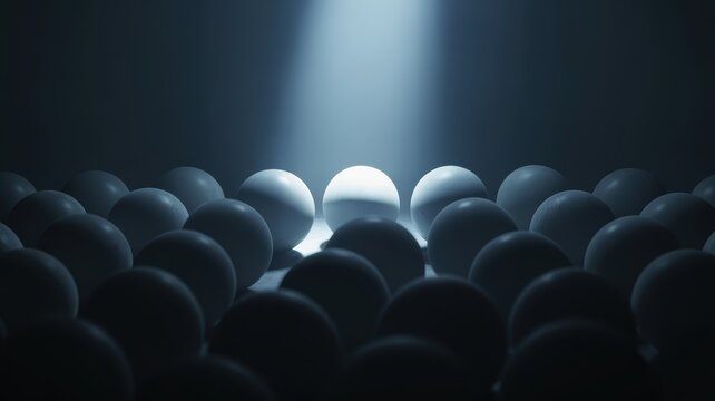 Dark Spheres in Low Light &ndash; High Fidelity 3D Abstract Digital Art