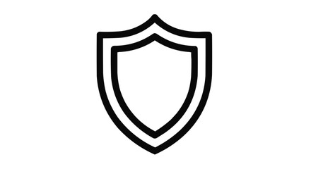 Obraz premium Minimalist illustration of a black shield icon.