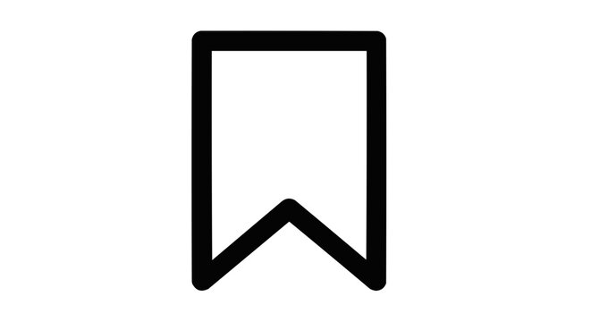 Black line bookmark icon