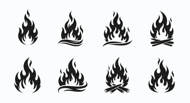 Flame icons burning fire symbols.