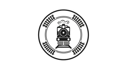 Fototapeta premium Vintage Steam Train Locomotive Icon Design.