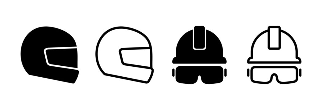 Helmet icon vector illustration. Motorcycle helmet sign and symbol. Construction helmet icon. Safety helmet