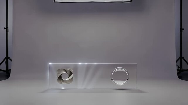 Modern computer graphics card displayed in a professional studio with soft lighting and clean background