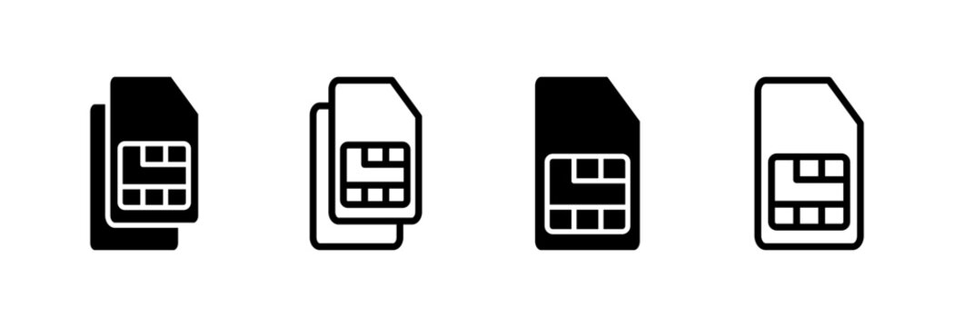 Sim card icon vector illustration. dual sim card sign and symbol
