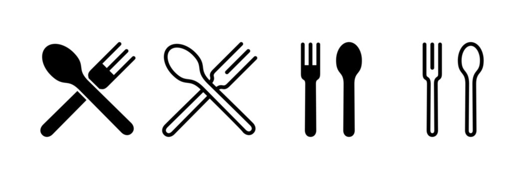 spoon and fork icon vector illustration. spoon, fork and knife icon vector. restaurant sign and symbol