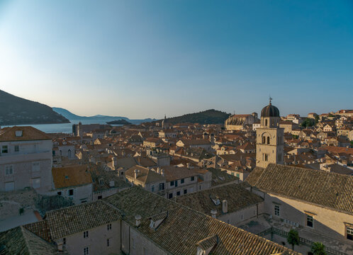 View of Dubrovnik Old Town and Franciscan Monastery in Croatia