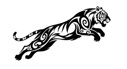 Tribal Tiger Graphic - Fierce Predator Illustration © selang
