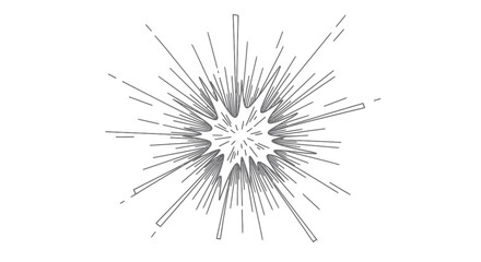 Explosion Burst Starburst Line Art Illustration © selang