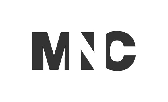 MNC logo design. Initial letter M N C bold font style for tech startups, consulting, corporate branding. Creative company name, headlines typography identity, trendy logotype.