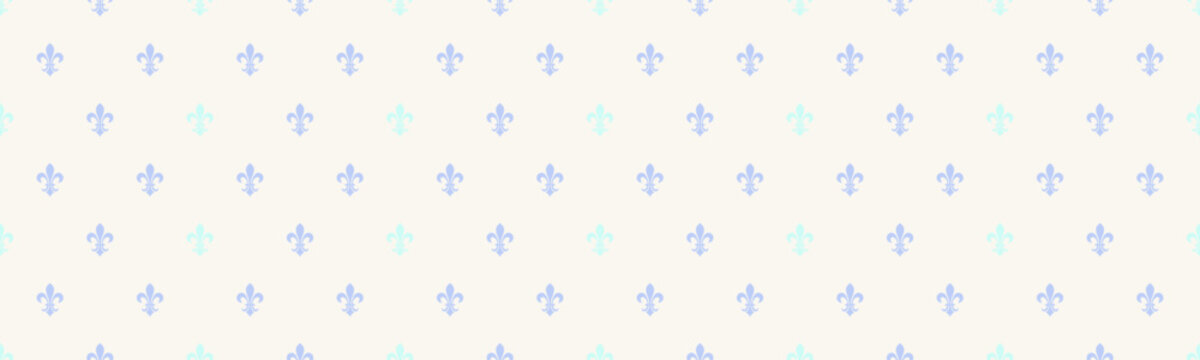 Elegant pastel fleurdelis pattern.  Subtle, repeating design ideal for backgrounds, stationery, textiles, and website designs.  Soft, romantic aesthetic.